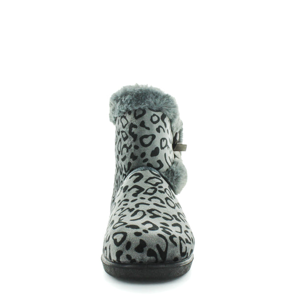 Ellidy Bootie Slippers - Grey Leopard