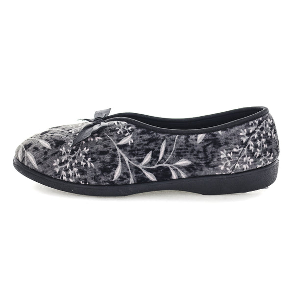 Emilia Slippers - Black Floral
