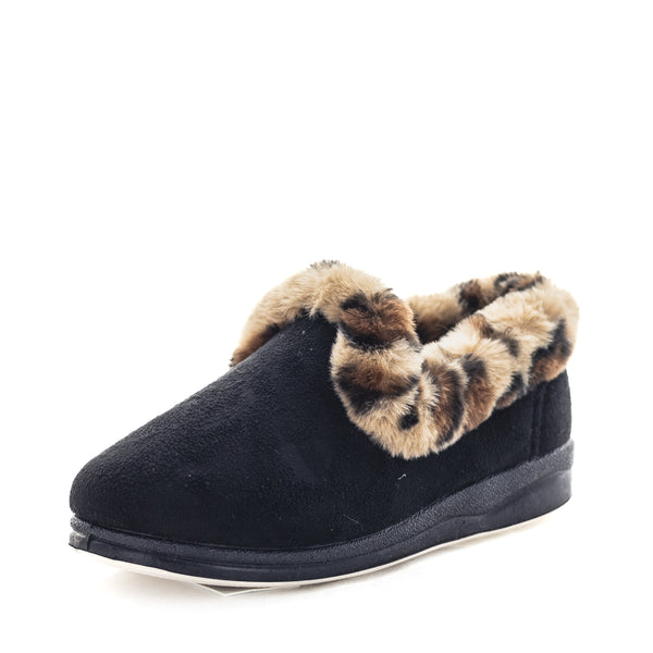 Emille Slippers - Black Leopard