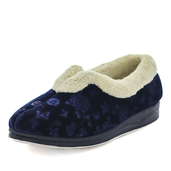 Eriana Slippers - Navy Embossed