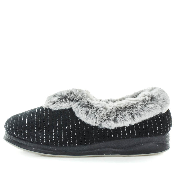 Eriana Slippers - Black Metallic
