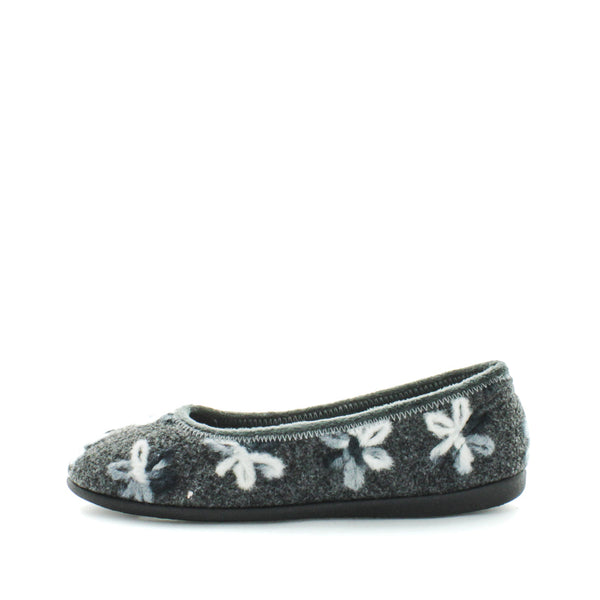 Espera Slippers - Dark Grey Embroidery
