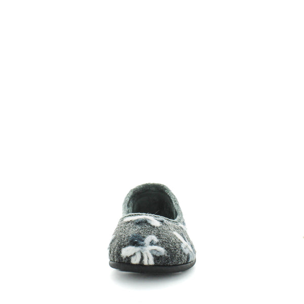 Espera Slippers - Dark Grey Embroidery