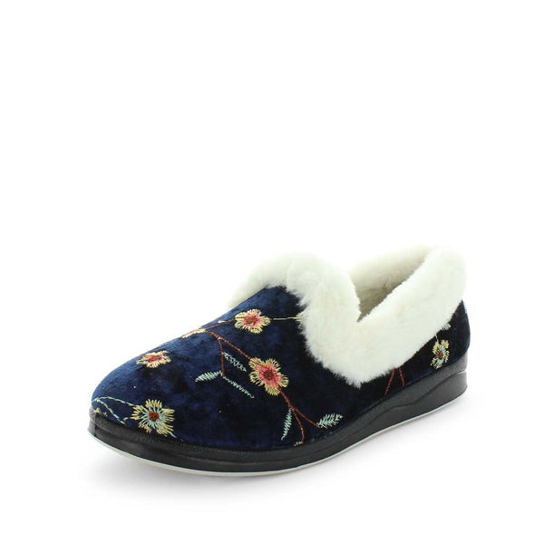 Emille Slippers - Blue Embroidery
