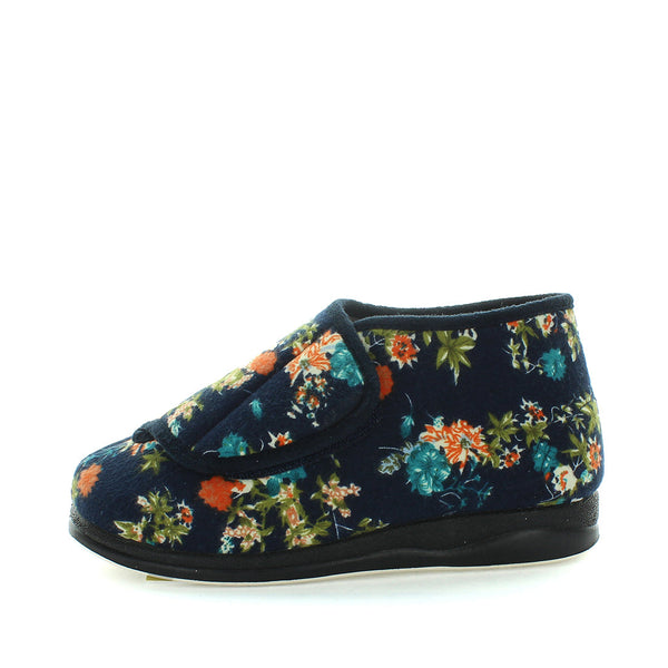 Efran Bootie Slippers - Navy Floral
