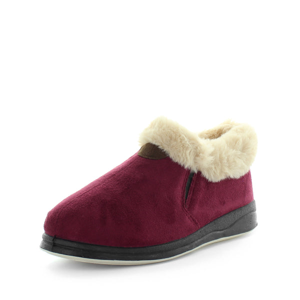 Elivia Bootie Slippers - Burgundy