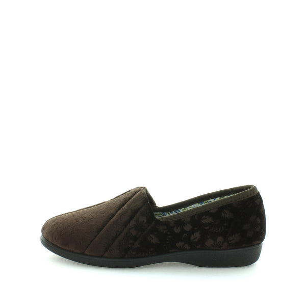 Ethany Slippers - Chocolate Embossed