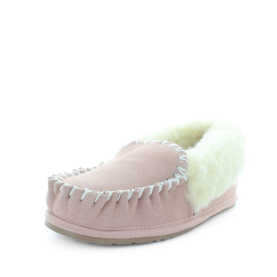 Just Bee UGGs- crafts - womens moccasins slipper style, 100% wool, leather shoe with detailed upper and over hanging wool on the trim - womens comfort slippers - womens best slippers- UGGs