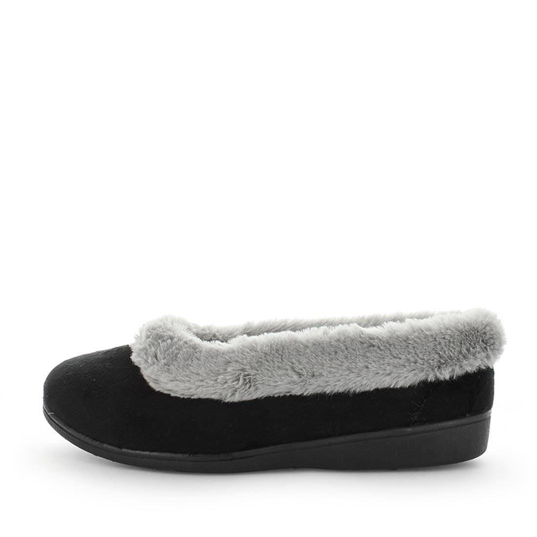 Elmo by panda slippers - womens slippers - memory foam slippers - womens ballet slippers - all year slippers - cute felt ballet slipper by panda slippers with microterry lining, faux fur collar trim and a memory foam sock for extra comfort