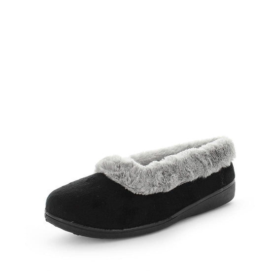 Elmo by panda slippers -  womens slippers - memory foam slippers - womens ballet slippers - all year slippers - cute felt ballet slipper by panda slippers with microterry lining, faux fur collar trim and a memory foam sock for extra comfort