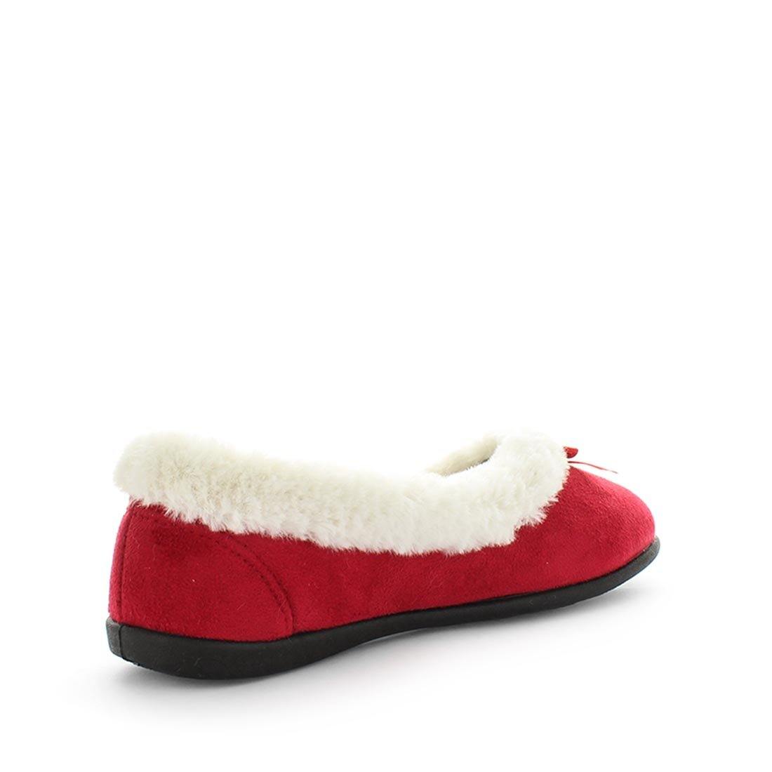 Elmo by panda slippers - womens slippers - memory foam slippers - womens ballet slippers - all year slippers - cute felt ballet slipper by panda slippers with microterry lining, faux fur collar trim and a memory foam sock for extra comfort