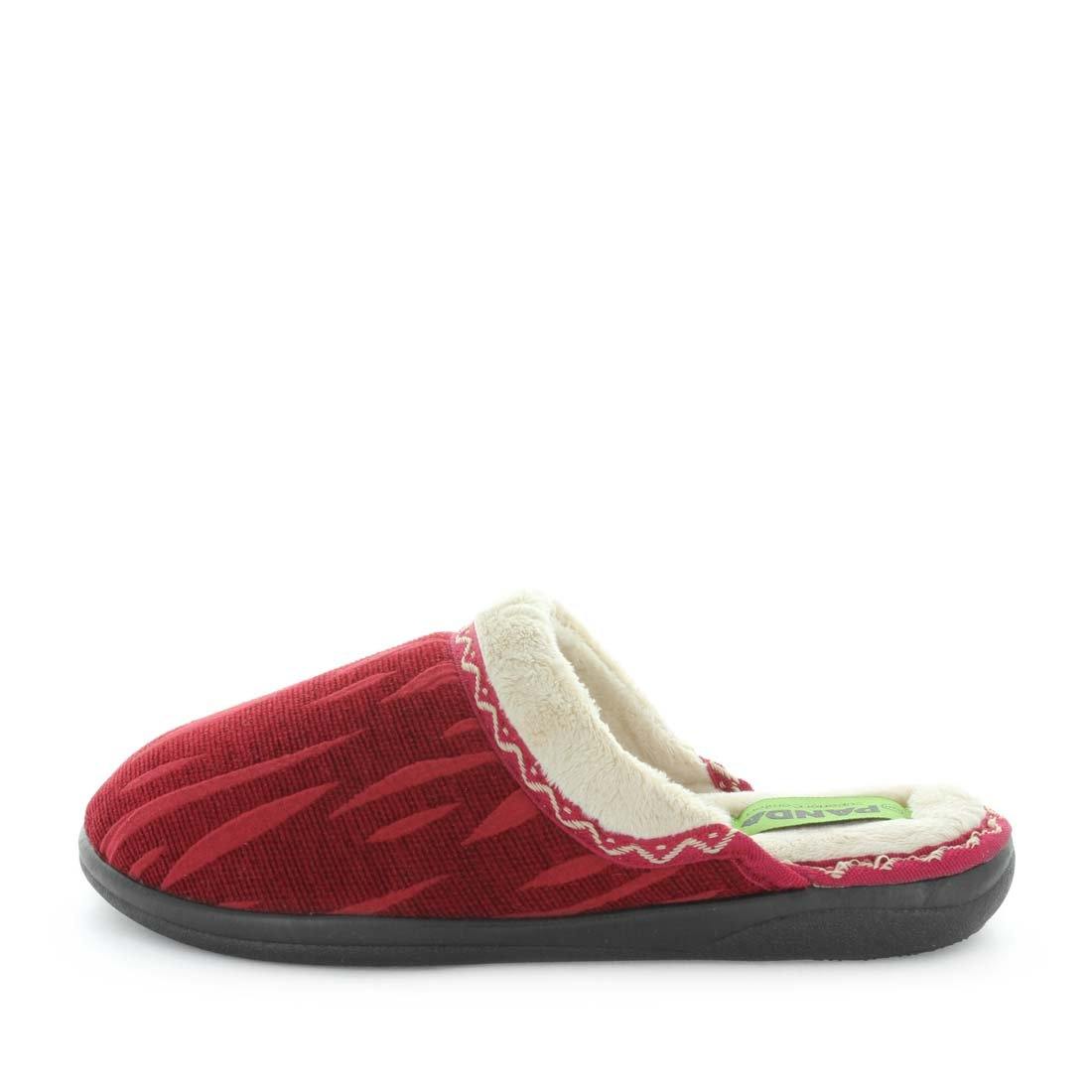 womens slippers - burgundy engel slipper, by panda Slippers. A scuff style slipper with a soft, warm lining and sock and extra comfortable fit