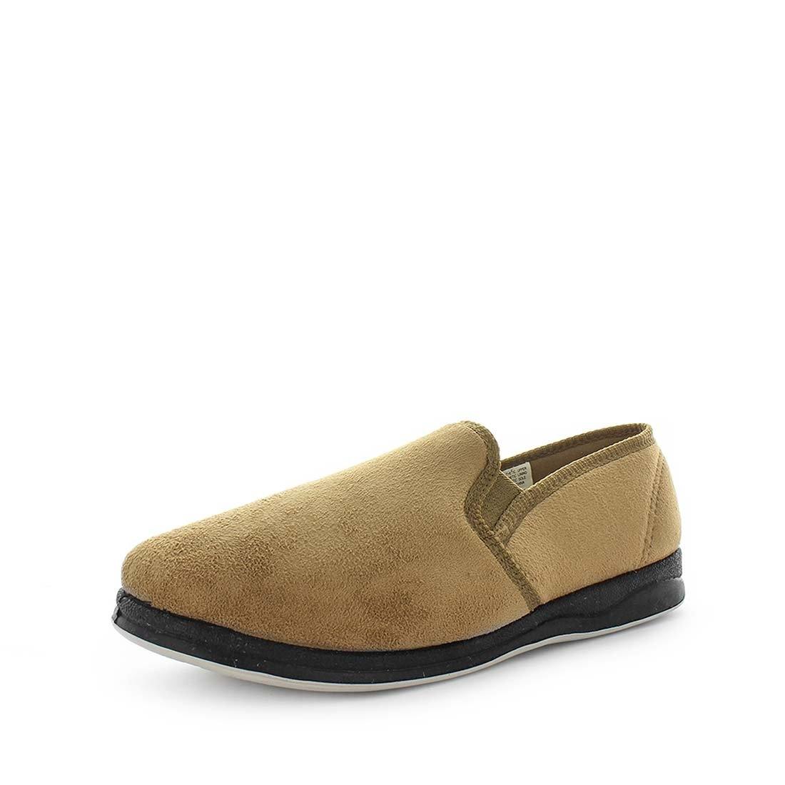 The best classic mens slipper, Eden by panda slippers. A slip on style slipper with soft materials and comfy fit design for indoor wear. - panda slippers - mens comfort slippers - padded foot