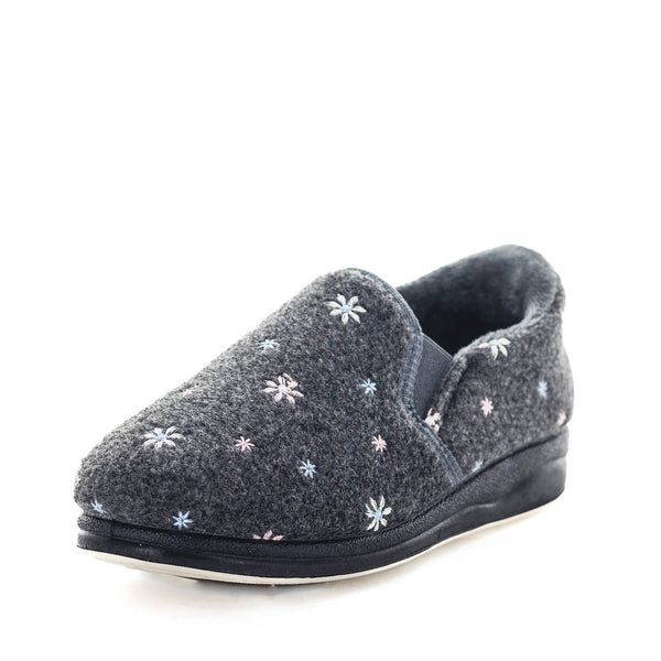 Eleanor STEPPINS Slippers - Grey Flower