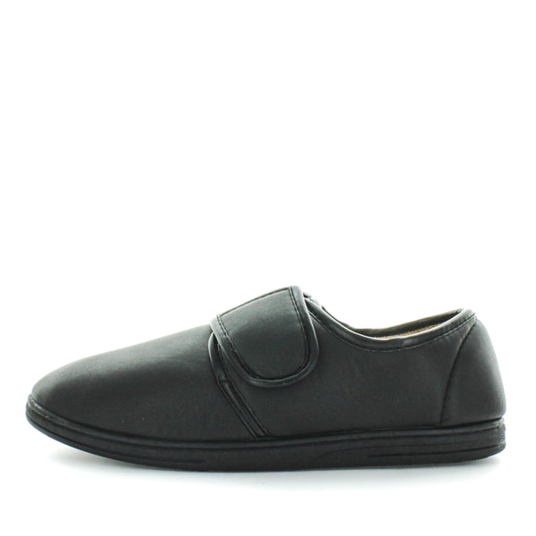 Elton Slippers - Black Smooth