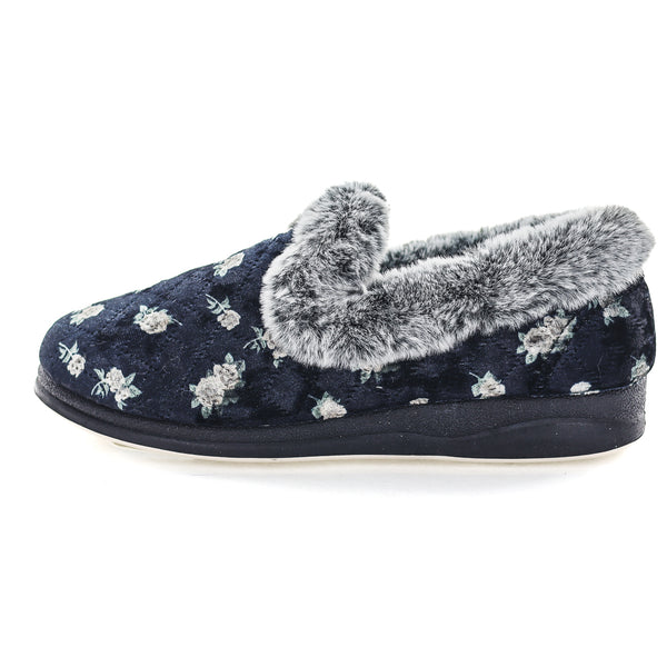 Emille Slippers - Black Floral