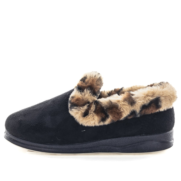 Emille Slippers - Black Leopard