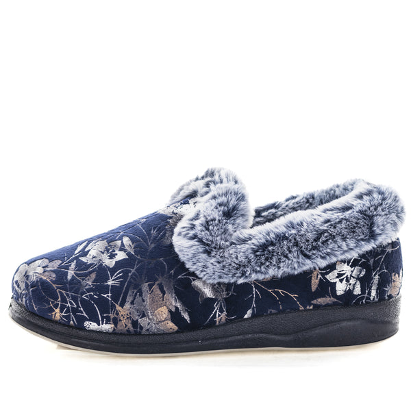 Emille Slippers - Navy Print