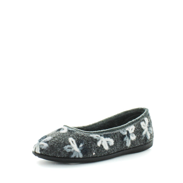 Espera Slippers - Dark Grey Embroidery