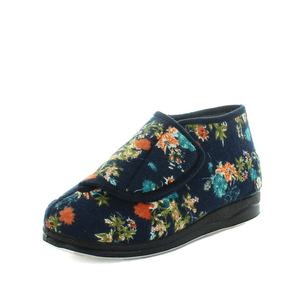 Efran Bootie Slippers - Navy Floral