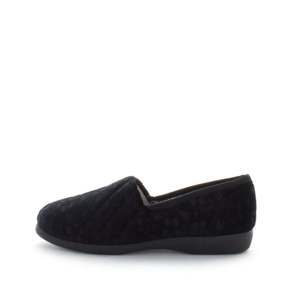Ethany Slippers - Black Embossed