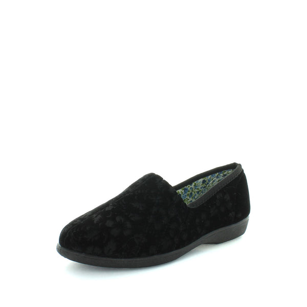 Ethany Slippers - Black Embossed