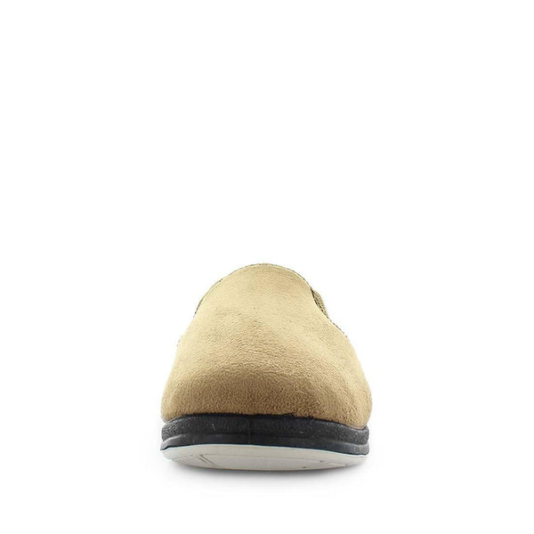 The best classic mens slipper, Eden by panda slippers. A slip on style slipper with soft materials and comfy fit design for indoor wear. - panda slippers - mens comfort slippers - padded foot