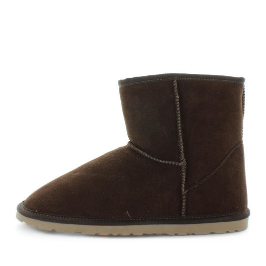 Just Bee UGGs- cafy- Men's classic boot style slipper, 100% wool, leather shoe with detailed upper and over hanging wool on the trim - Men's comfort slippers - Men's best slippers- UGGs