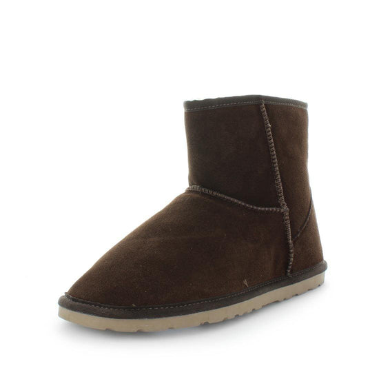 Just Bee UGGs- cafy- Men's classic boot style slipper, 100% wool, leather shoe with detailed upper and over hanging wool on the trim - Men's comfort slippers - Men's best slippers- UGGs