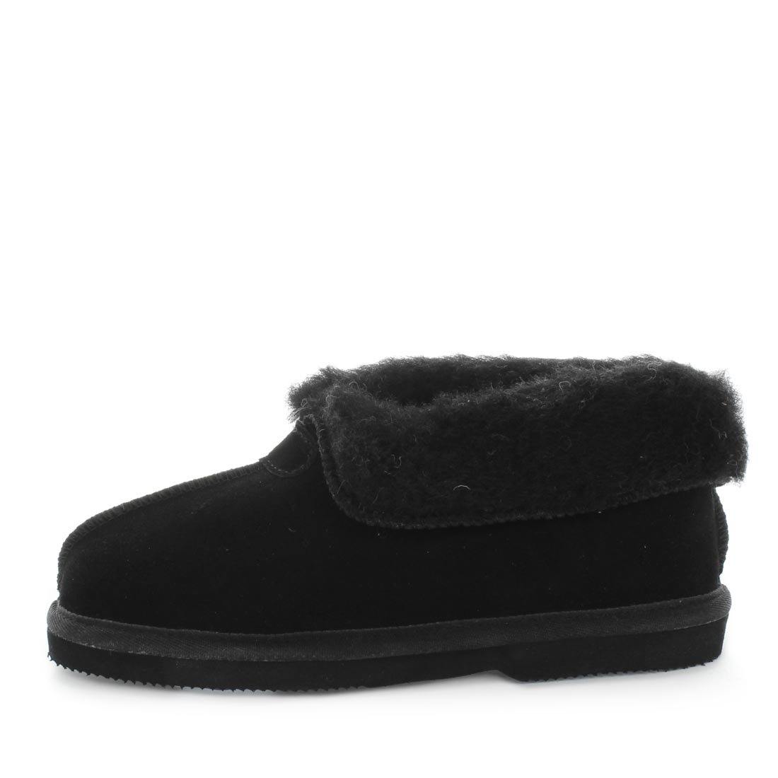 Load image into Gallery viewer, Just Bee UGGs- cosa- womens little boot slipper style, 100% wool, leather shoe with detailed upper and over hanging wool on the trim - womens comfort slippers - womens best slippers- UGGs
