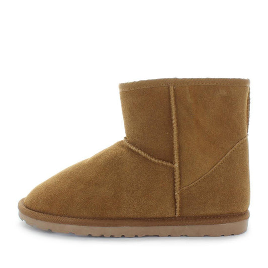 Just Bee UGGs- cutey- womens classic boot style slipper, 100% wool, leather shoe with detailed upper and over hanging wool on the trim - womens comfort slippers - womens best slippers- UGGs