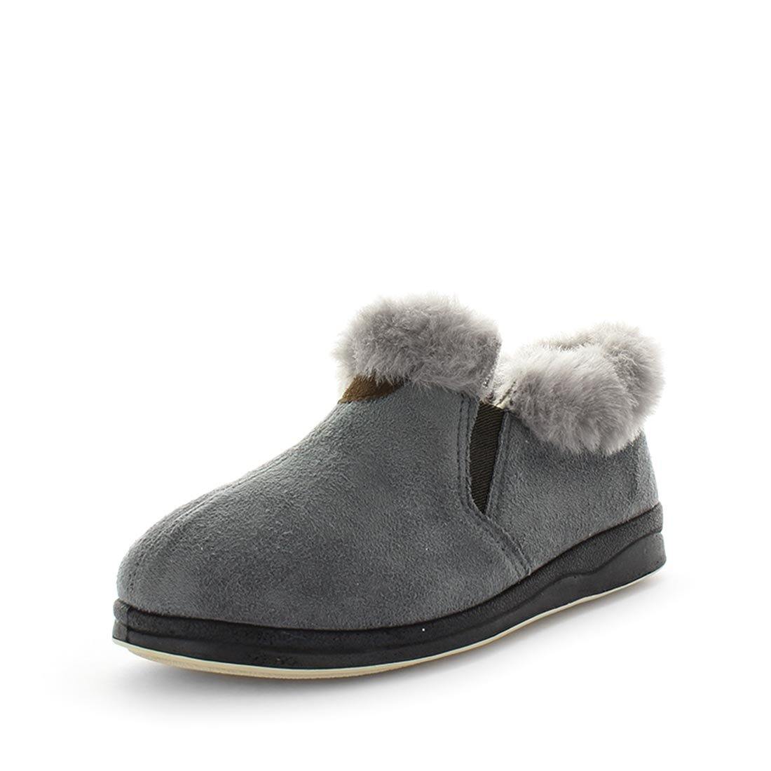 Load image into Gallery viewer, Elivia by panda slippers  - comfort slippers - women&amp;#39;s slippers - boot style slippers - slipper boots - fur collar and fur lining slipper with warm and comfy fit and twin gussets for easy slip on and off
