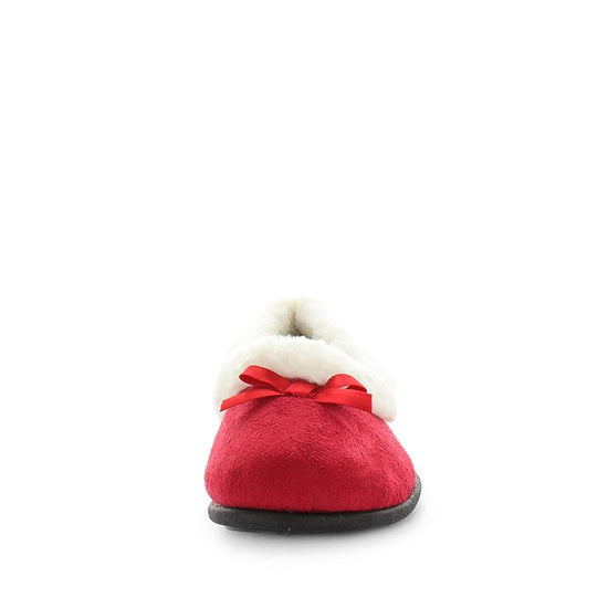 Load image into Gallery viewer, Elmo by panda slippers - womens slippers - memory foam slippers - womens ballet slippers - all year slippers - cute felt ballet slipper by panda slippers with microterry lining, faux fur collar trim and a memory foam sock for extra comfort
