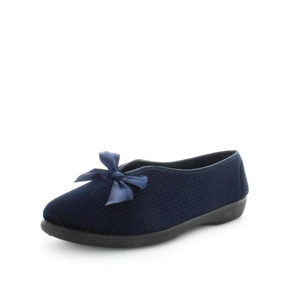 Load image into Gallery viewer, EMILIA by PANDA  - Flat style comfort slippers - comfort slippers weith a cute little bow and satin style lining and sock - comfort slippers
