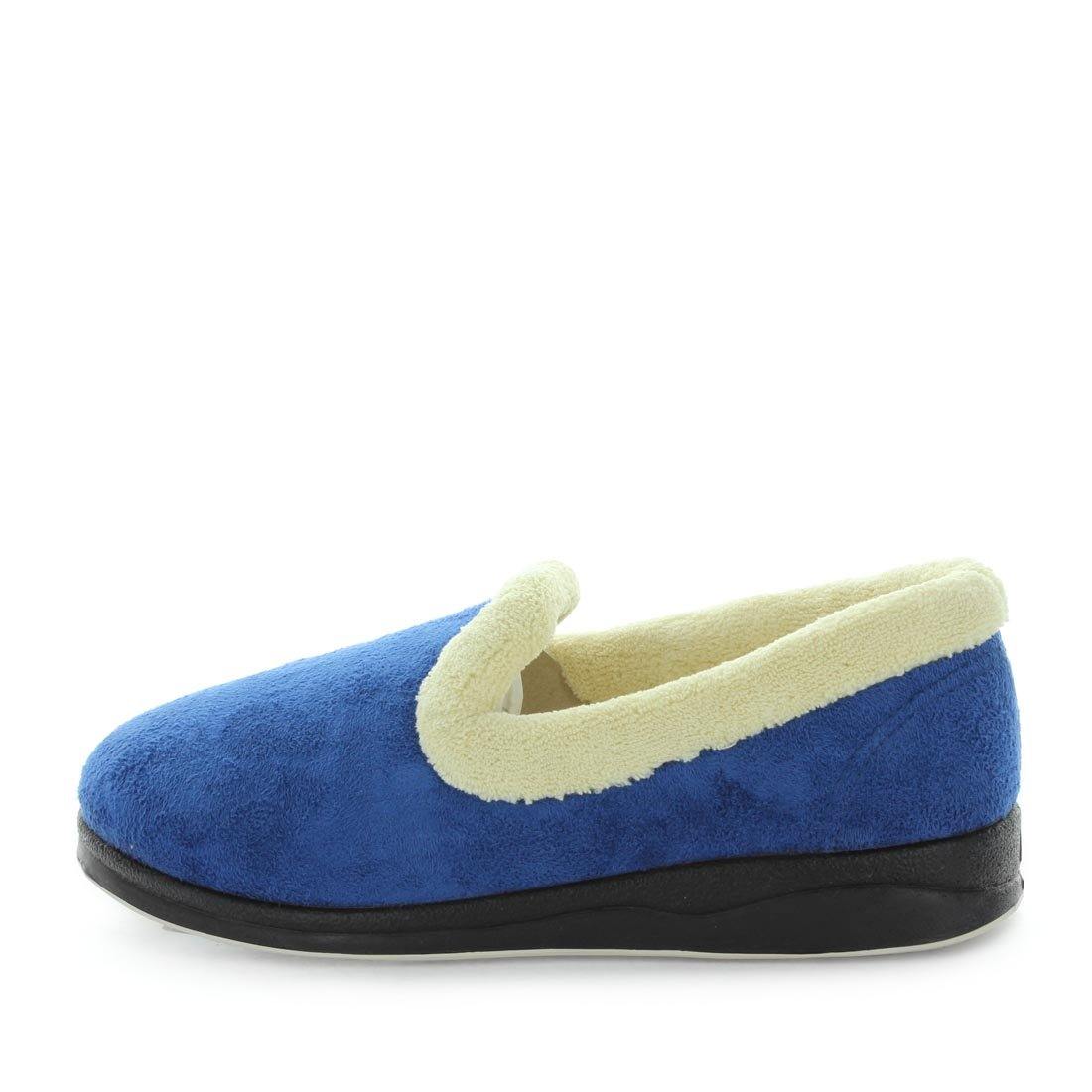 Load image into Gallery viewer, Classic womens slip on slipper, Emille by panda slippers. A slip on style slipper made with soft materials and comfy fit design for the perfect indoor slipper. showing a non slip sole and micro terry trimming - comfort slippers - womens comfort slippers
