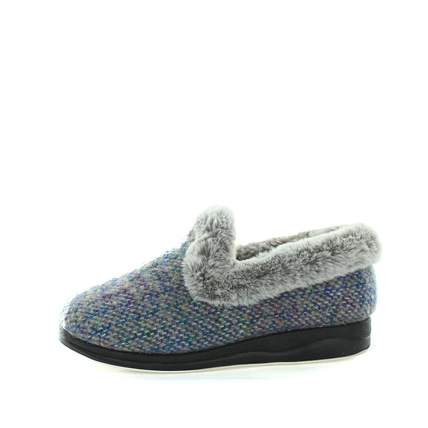 Emille Slippers - Blue Knit