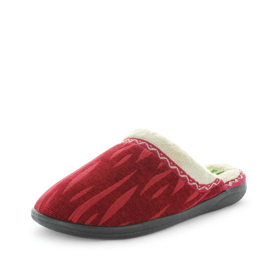 womens slippers - burgundy engel slipper, by panda Slippers. A scuff style slipper with a soft, warm lining and sock and extra comfortable fit