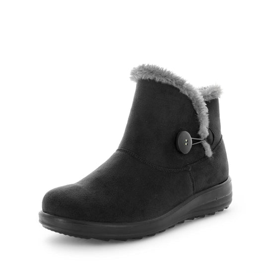 EUGENIA by PANDA - Women's Shoes, Women's Shoes: Slippers - comfort slipper boots - women's comfort slippers - boot slippers - womens slippers with flexible and durable sole with a button detail and fur lining